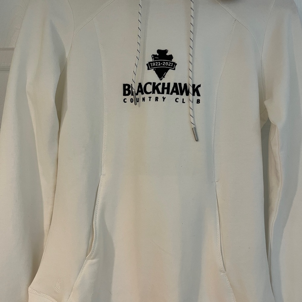 NWT Kate Lord Blackhawk Country Club White Hoodie women’s small golf performance
